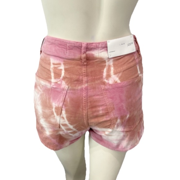 IRO INARZO Pink Tie-Dye Button Fly High Rise Shorts Women’s 26 Cotton Stretch - Picture 3 of 11